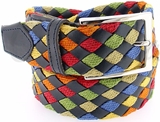 Ceinture tressée en cuir de couleur bleue marine. 