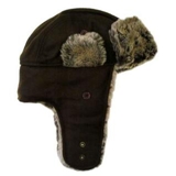 Shapka new-era marron, fourrure grise