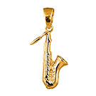 Pendentif plaqué or représentant un saxophone