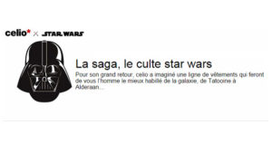 CELIO : collection capsule STAR. WARS !