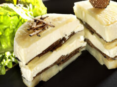 MILLE-FEUILLE de CELERI et TRUFFE NOIRE au BRILLAT-SAVARIN.