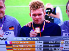 Kevin Mayer, au décathlon, Médaille d’Or de l’une des épreuves les plus difficiles.
