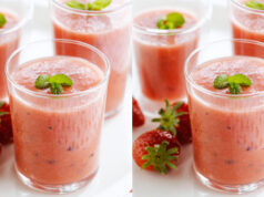 Smoothie fraise et pastèque, une recette 100 % fraîcheur.