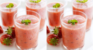 Smoothie fraise et pastèque, une recette 100 % fraîcheur.