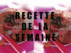 Fondant au chocolat et aux cerises.