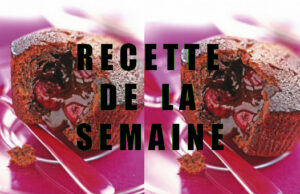 Fondant au chocolat et aux cerises.