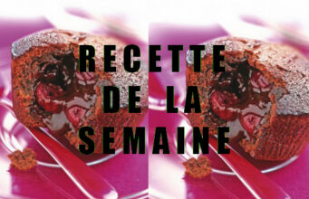 Fondant au chocolat et aux cerises.