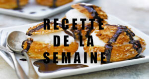 Profiteroles au sorbet poire.