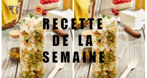 Salade de perles, Chaource frais et légumes d’été.