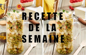 Salade de perles, Chaource frais et légumes d’été.