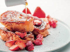 Pain perdu sans beurre aux fraises