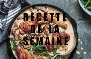 Fricassée de poulet light à la crème et champignons