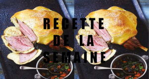 Gigot d’agneau rôti en croûte de pizza, sauce aux fruits secs