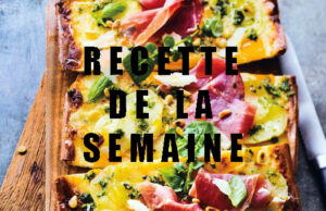 Pizza à la pomme de terre, au jambon de parme et au pesto cresson basilic