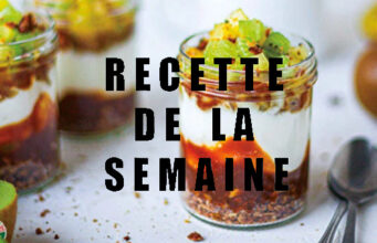 Verrines kiwi, granola maison, caramel