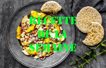 Salade pêche-feta